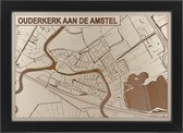 Houten stadskaart van Ouderkerk aan de Amstel