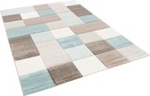 Pergamon Vloerkleed Designer Maui Pastel Blauw Beige Ruit