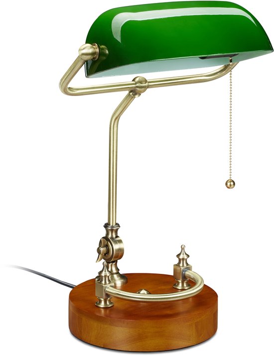 Bankierslamp met trekschakelaar - retro - E27 — afbeelding 3