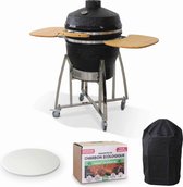 Alice's Garden Keramische houtskoolbarbecue - Kamado - Ø57cm -  incl. 4kg briketten - Zwart