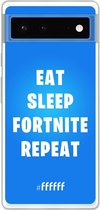 6F hoesje - geschikt voor Google Pixel 6 -  Transparant TPU Case - Fortnite - Eat Sleep Fortnite Repeat #ffffff