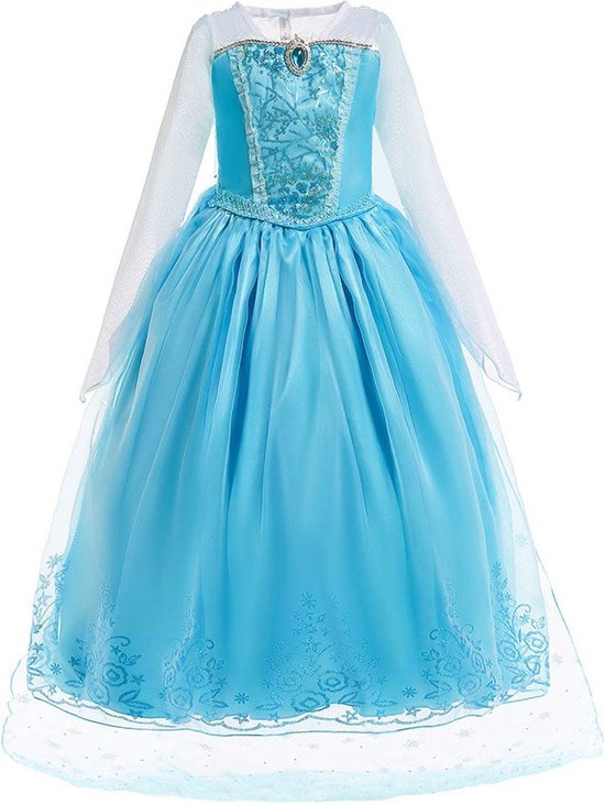 Prinses Elsa jurk Frozen Prinsessenjurk Verkleedkleding Maat 98/104 (2/3 jaar)