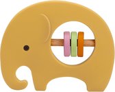 Femur® - Bijtring - Bijtspeeltje - Olifant - Bijtspeelgoed - Babyspeelgoed - Baby Rammelaar - Zwangerschap - Kraamcadeau - Cadeau voor de Baby - Okergeel