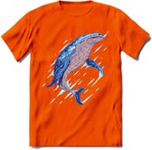 Dieren T-Shirt | Walvis shirt Heren / Dames | Wildlife whale cadeau - Oranje - L