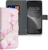 kwmobile telefoonhoesje voor Xiaomi Redmi 9A - Hoesje met pasjeshouder in poederroze / wit / oudroze - Magnolia design