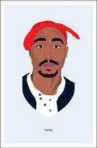 Walljar - Tupac - Muurdecoratie - Poster met lijst