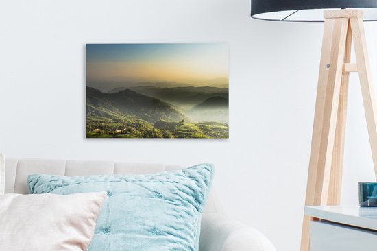 Tableau sur toile Paysage naturel brumeux - 30x20 cm - Décoration murale