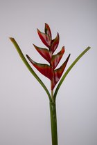 Kunstbloem - Heliconia - topkwaliteit decoratie - 2 stuks - zijden bloem - Rood - 98 cm hoog
