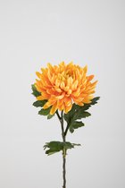 Kunstbloem - Chrysanthemum - topkwaliteit decoratie - 2 stuks - zijden bloem - Geel - 60 cm hoog