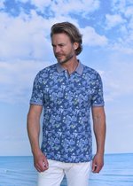 GCM poloshirt 24187 blauw print KM - XL
