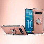Samsung Galaxy S10 Hoesje - Mobigear - Armor Ring Serie - Hard Kunststof Backcover - Roségoud - Hoesje Geschikt Voor Samsung Galaxy S10