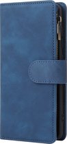 Mobigear Telefoonhoesje geschikt voor Samsung Galaxy A51 Hoesje | Mobigear Zipper Bookcase Portemonnee | Pasjeshouder voor 6 Pasjes | Telefoonhoesje voor Pinpas / OV Kaart / Rijbewijs - Blauw