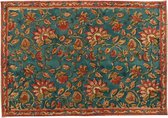 Fabindia  - Aadrika katoen placemats groenblauw 47,5x32,5cm (set van 6) - Placemats