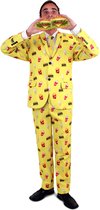 PartyXplosion - Eten & Drinken Kostuum - Fast Food Hamburger Milkshake Patat Friet - Man - Geel - Maat 60 - Carnavalskleding - Verkleedkleding