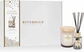 Riverdale - Vogue geschenkset Lotus & Jasmine - geurkaars en geurstokjes Grijs