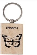 Akyol - Vlinder Sleutelhanger - Gegraveerde sleutelhanger - Gegrafeerde sleutelhanger - Vlinder decoratie - Cadeau - Gepersonaliseerd - Vlinder accessoires - Butterfly - 6 x 9 CM -