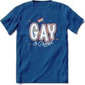 Gay | Pride T-Shirt | Grappig LHBTIQ+ / LGBTQ / Gay / Homo / Lesbi Cadeau Shirt | Dames - Heren - Unisex | Tshirt Kleding Kado | - Donker Blauw - L