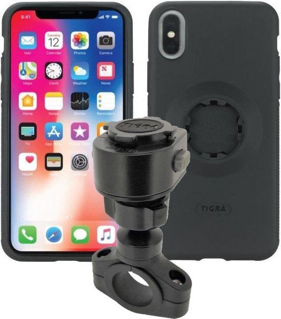 Motorcycle Mirror Mount TiGRA MountCase for iPhone 11 Hardwire-Direct to battery charger (sku 51261)