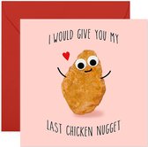 Central 23 Grappige trouwverjaardagskaart - 'Last Chicken Nugget' - voor man of vrouw - Valentijnsdag cadeau voor hem - wordt geleverd met leuke stickers - Valentijn cadeautje