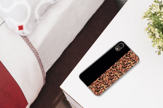 Coque iPhone XR - Imprimé Panthère - Goud - Zwart - Siliconen