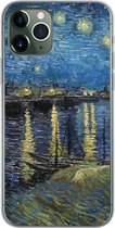 Geschikt voor iPhone 11 Pro hoesje - Sterrennacht boven de Rhône - Van Gogh - Kunst - Siliconen Telefoonhoesje