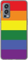 Geschikt voor OnePlus Nord 2 5G hoesje - Regenboog - Pride - Regenboog Vlag - Siliconen Telefoonhoesje
