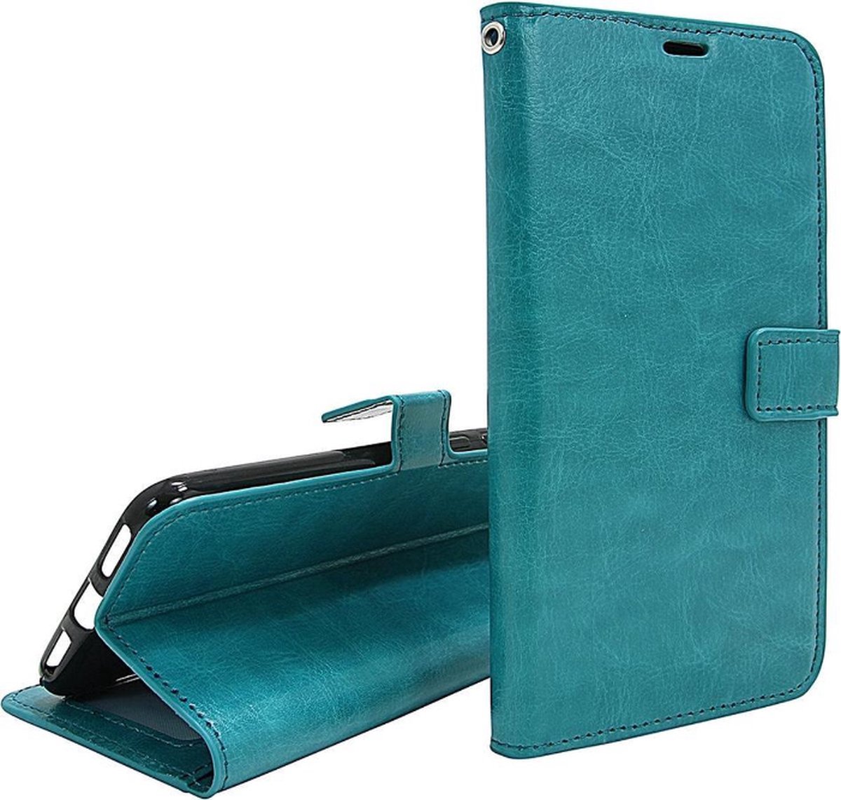 LuxeBass Hoesje geschikt voor Motorola Moto One Hyper hoesje book case turquoise - telefoonhoes - gsm hoes - telefoonhoesjes