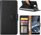 LuxeBass Hoesje geschikt voor Nokia 5.1 - Bookcase Zwart - portemonnee hoesje - telefoonhoes - gsm hoes - telefoonhoesjes