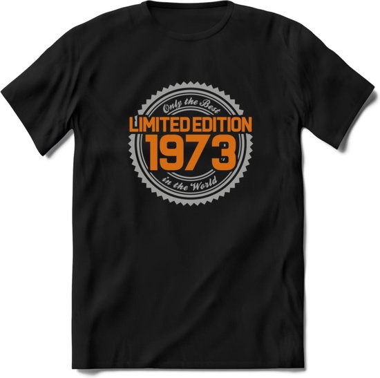 1973 Limited Edition Ring T-Shirt | Zilver - Goud | Grappig Verjaardag en Feest Cadeau Shirt | Dames - Heren - Unisex | Tshirt Kleding Kado | - Zwart - 3XL