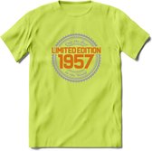 1957 Limited Edition Ring T-Shirt | Zilver - Goud | Grappig Verjaardag en Feest Cadeau Shirt | Dames - Heren - Unisex | Tshirt Kleding Kado | - Groen - XXL