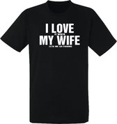 I love it when my wife lets me go fishing Heren t-shirt | vaderdag | vissen | getrouwd | grappig | cadeau | Zwart