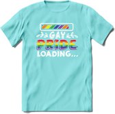 Gay Pride Loading T-Shirt | Grappig LHBTIQ+ / LGBTQ / Gay / Homo / Lesbi Cadeau Shirt | Dames - Heren - Unisex | Tshirt Kleding Kado | - Licht Blauw - S