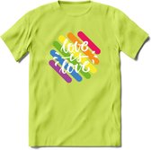 Love Is Love | Pride T-Shirt | Grappig LHBTIQ+ / LGBTQ / Gay / Homo / Lesbi Cadeau Shirt | Dames - Heren - Unisex | Tshirt Kleding Kado | - Groen - XXL