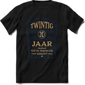 20 Jaar Legendarisch Gerijpt T-Shirt | Royal Blue - Ivoor | Grappig Verjaardag en Feest Cadeau Shirt | Dames - Heren - Unisex | Tshirt Kleding Kado | - Zwart - XXL