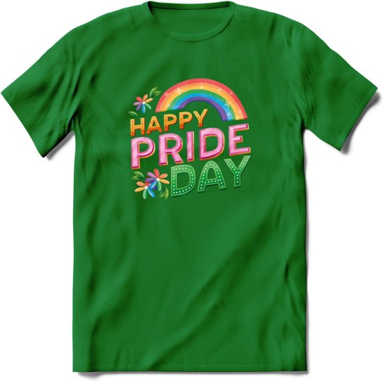 Pride Day | Pride T-Shirt | Grappig LHBTIQ+ / LGBTQ / Gay / Homo / Lesbi Cadeau Shirt | Dames - Heren - Unisex | Tshirt Kleding Kado | - Donker Groen - XL