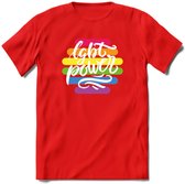 LGBT Power | Pride T-Shirt | Grappig LHBTIQ+ / LGBTQ / Gay / Homo / Lesbi Cadeau Shirt | Dames - Heren - Unisex | Tshirt Kleding Kado | - Rood - XL