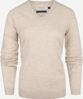 Steppin' Out Herfst/Winter 2021 Trui Fine Merino Vneck Vrouwen - Regular Fit - Wol - Beige (XS)