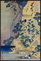 JUNIQE - Poster in kunststof lijst Hokusai - Travellers Climbing up a