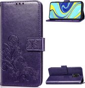 Xiaomi Redmi Note 9S Hoesje - Mobigear - Clover Serie - Kunstlederen Bookcase - Paars - Hoesje Geschikt Voor Xiaomi Redmi Note 9S