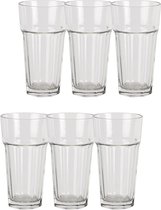 Clayre & Eef Waterglas set van 6 320 ml Transparant Glas Drinkbeker Drinkglas Longdrinkglas