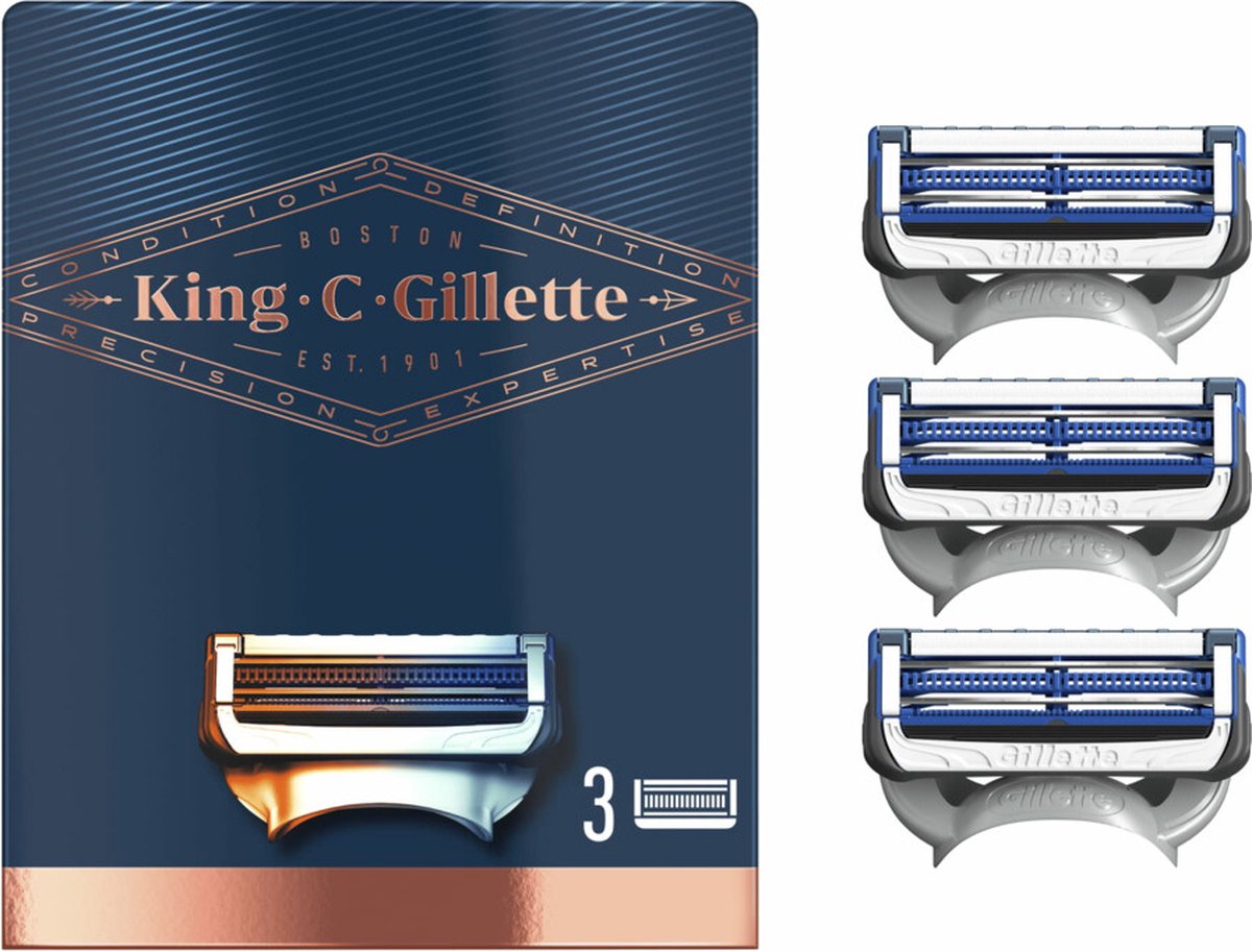 King C. Gillette Hals Scheermesjes Heren - 3 Navulmesjes
