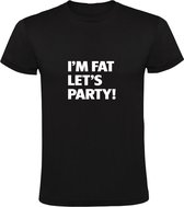 I'm Fat Let's Party | Heren T-shirt | Zwart | Dik | Feest | Dansen | Jolig