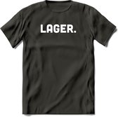 Lager Bier T-Shirt | Unisex Kleding | Dames - Heren Feest shirt | Drank | Grappig Verjaardag Cadeau tekst | - Donker Grijs - 3XL