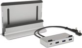 LMP - Support Vertical pour Ordinateur Portable en Aluminium - Support en Aluminium + HUB USB-C Dock Prostand 4K avec 7 Portes - Convient à tout MacBook de 12'' à 16'' - Argent
