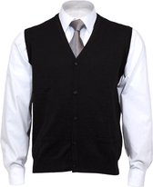 OLYMP modern fit mouwloos vest wol - V-hals - zwart -  Maat: XXL