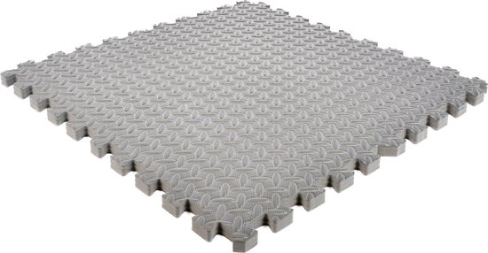 Fitness vloer | EVA foam puzzelmatten | 4 stuks | Per 1,5 m² | Grijs | Dikte: 2,5 cm | 62 x 62 cm - Merkloos