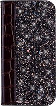 Samsung Galaxy A7 (2018) Hoesje - Mobigear - Crocodile Glitter Serie - Kunstlederen Bookcase - Zwart - Hoesje Geschikt Voor Samsung Galaxy A7 (2018)