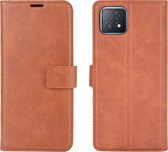 OPPO A73 5G Hoesje - Mobigear - Wallet Serie - Kunstlederen Bookcase - Bruin - Hoesje Geschikt Voor OPPO A73 5G