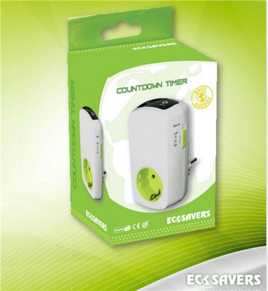 EcoSavers Countdown Countup Tijdschakeling met countdown (aftel) en countup (optel) functie| NIET geschikt voor Belgie | Nederlands stopcontact  | GS-keurmerk