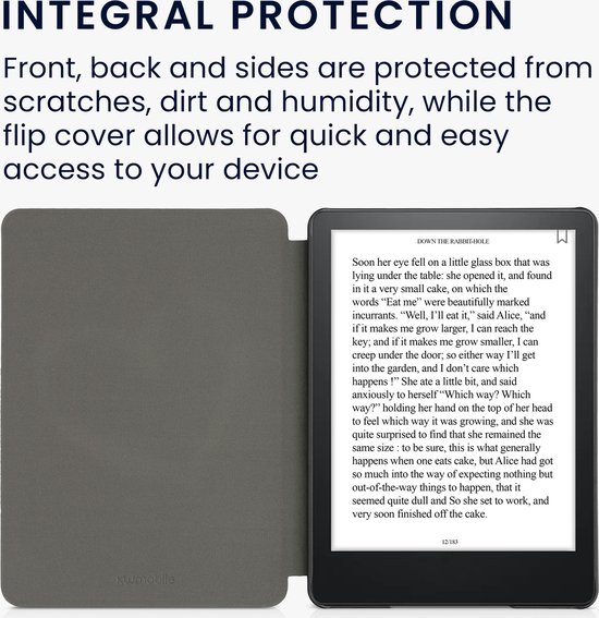 kwmobile hoes geschikt voor Amazon Kindle Paperwhite 11. Generation 2021 - E-reader beschermhoes in zwart / lichtgrijs - Brushed Hart design van kwmobile — afbeelding 5